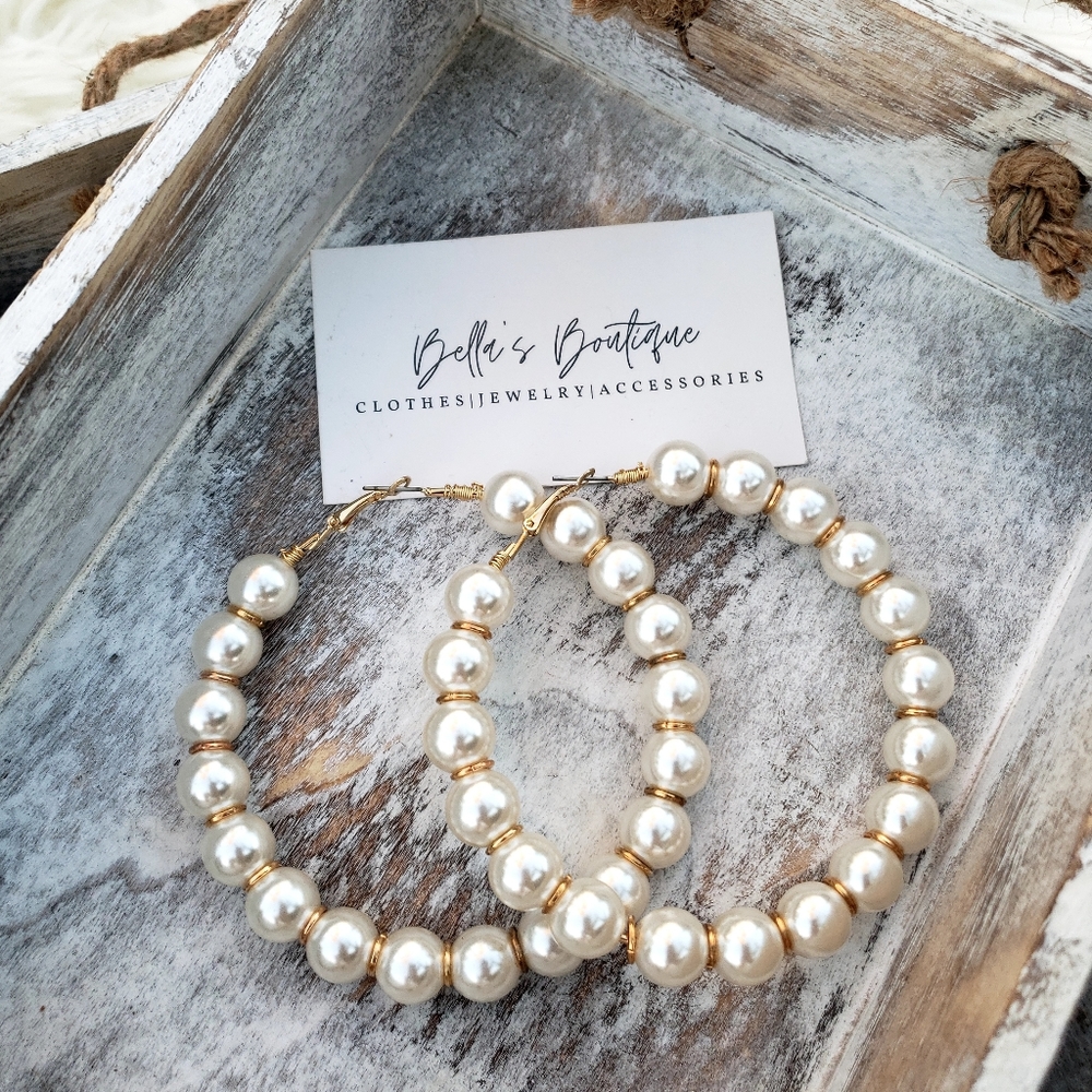 Pearl Hoop Earrings